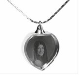 Medaillon hart met 2D foto in glas