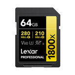 Lexar 64gb SDXC Pro Gold UHS-II 1800x V60
