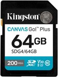 Kingston SDXC Card 64GB Canvas Go! Plus Gen4 U3 V30 200MB/s