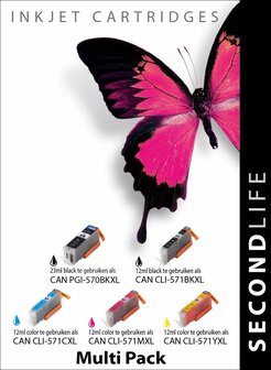 Secondlife inkt Multipack Canon PGI-570 &amp; CLI-571 XL serie