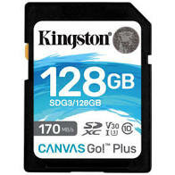 Kingston SDXC Card 128GB Canvas Go! Plus U3 V30 A2