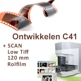 kleurenfilm 120mm rolfilm ontwikkelen + scan low Tiff