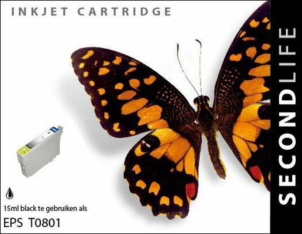 Secondlife inkt Epson T0801 Black