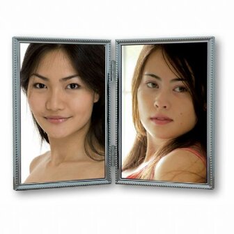 Leenarts 10x15 cm tweeluik parel smal fotolijst silverplated 304.02.10