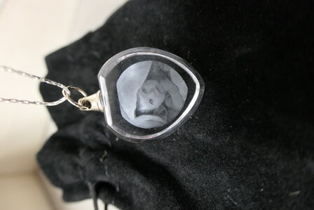 Medaillon hart met 2D foto in glas