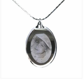 Medaillon ovaal met 2D foto in glas