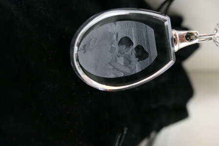 Medaillon ovaal met 2D foto in glas