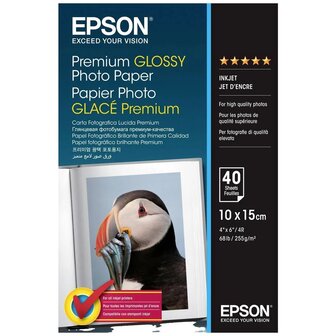 Epson Premium Glossy Photo Paper 10x15cm 255gr 40 vel