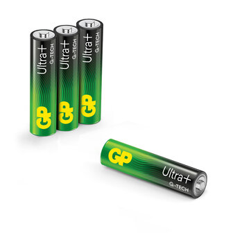GP Ultra+ Alkaline 4x AAA (LR03) batterijen