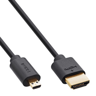Inline HDMI-A naar HDMI-D Slim Ultra High Speed kabel 2 meter