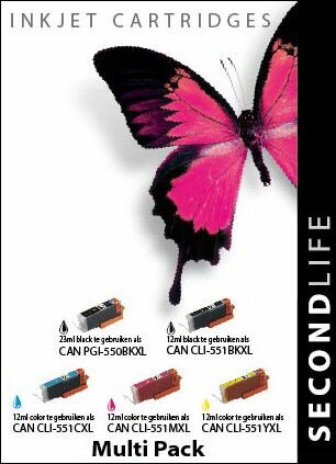 Secondlife inkt Multipack Canon PGI 550 Black & CLI 551 Serie