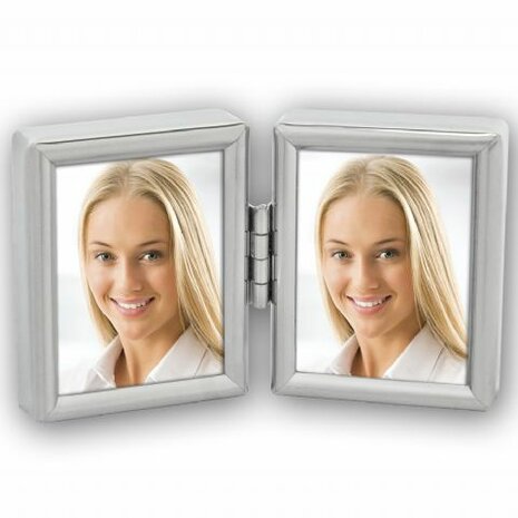 Silver Frame 2x 3.5x4.5 cm pasfotolijst glans - Foto