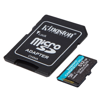 Kingston MicroSDXC Card 512GB Canvas Go! Plus U3 V30 A2
