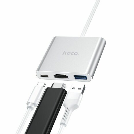 Hoco USB-C Hub 3in1 voor HDMI USB 3.0 USB-C