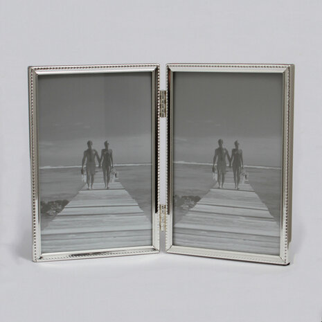 Leenarts 10x15 cm tweeluik parel smal fotolijst silverplated 304.02.10