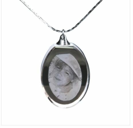 Medaillon ovaal met 2D foto in glas