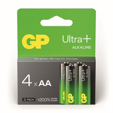 GP Ultra+ Alkaline 4x AA (LR6) batterijen